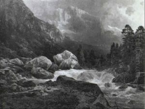 Gebirgsbach In Sudtirol (?) by Karl Moser the Elder