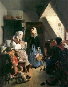 Besuch In Der Dachstube by Ernst Moser