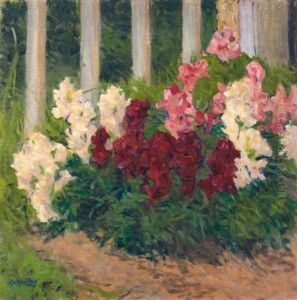 Blumen Vor Gartenzaun (flowers Before A Garden Fence) by Kolo Moser