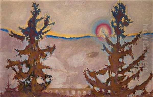 Semmeringlandschaft - Untergehende Sonne - view 1