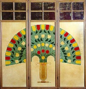 Vase Au Bouquet De Tulipes En Eventail by Kolo Moser