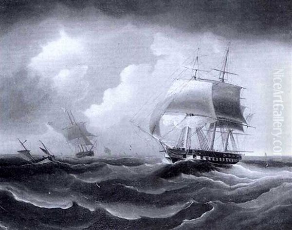 A Frigate Sailing With The Wind - view 1