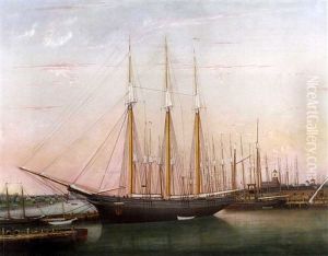 The Schooner "charles Carroll" On The Piscataqua From North End Of Noble's Bridge, Portsmouth, New Hampshire