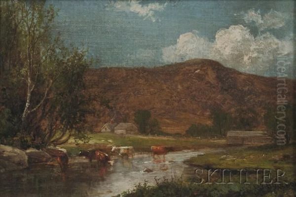 Cattle In A Stream - view 1