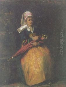 Jeune Paysanne Assise by Gustave Henry Mosler