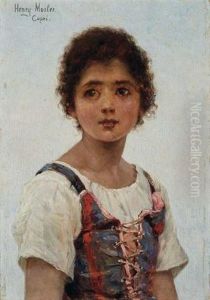 Young Girl, Capri by Henry Mosler
