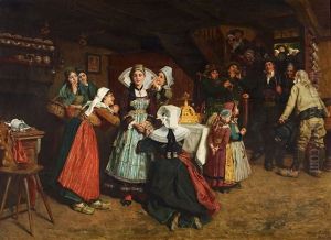 Am Hochzeitsmorgen (brautschmuckung) by Henry Mosler