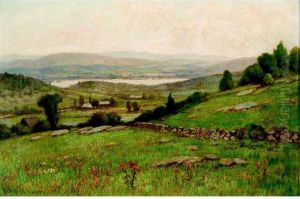 Valley Landscape With River And Distant Rolling Hills by Daniel Folger Bigelow
