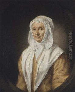 Portrait Of A Lady In A Yellow Dress And A White Shawl