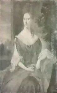 Portrait Of A Woman, Seated Three-quarter Length By A Window, In A Green Satin Dressand Pink Wrap Portrait Of A Woman, Seated Three-quarter Length By A Window, In A Green Satin Dressand Pink Wrap