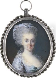 Bildnis Einer Dame Im Blassblauen Seidenkleid Und Blaugrauem Haarband