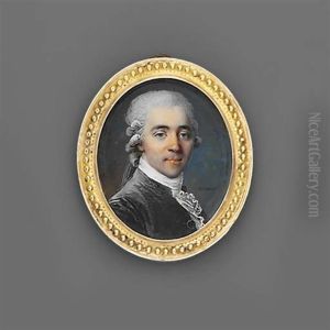 A Young Gentleman In Dark-grey Velvet Coat With White Lace Jabot, Wearing A Short Powdered Wig by Jean Laurent Mosnier