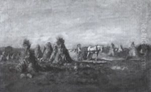 Amid The Haystacks by Charles Eugene Moss