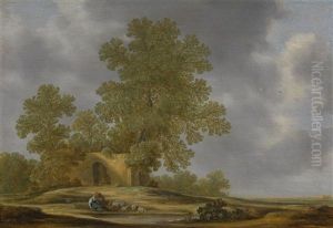 Landscape With Resting Shepherds by Jacob van Mosscher