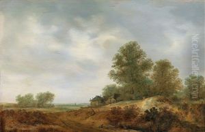 Dunenlandschaft Mit Einem Von Baumen Umgebenen Gehoft