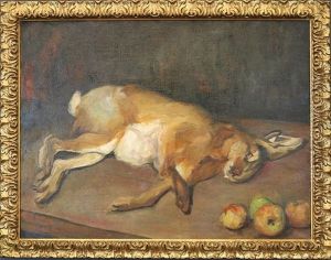 Stillleben Mit Hase Und Apfeln by George Mosson