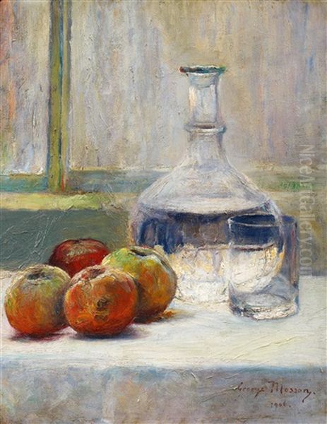 Stillleben Mit Wasserflasche Und Apfeln - view 1