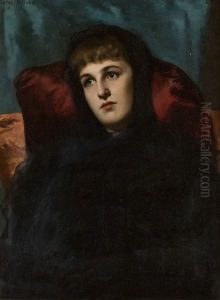 Halbportrait Einer Dame In Schwarz