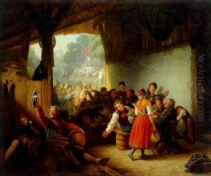 A Village Fiesta by Ludwig August Most
