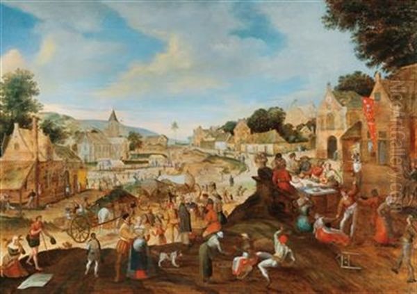 A Village Feast With Travellers Beyond - view 1
