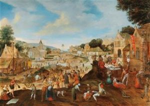 A Village Feast With Travellers Beyond
