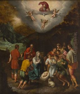Adoration Of The Shepherds by Gillis Mostaert the Elder