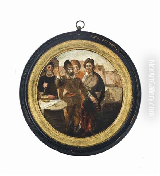 The Tooth Puller; And Two Peasants Drinking Seated At A Table (pair) - view 1