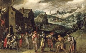 Pillage D'un Village by Gillis Mostaert the Elder