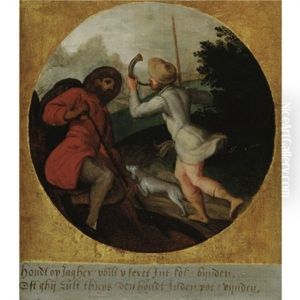 A Proverb: Wie Te Lang Weg Gaat Op Jacht, Vindt De Hond In De Pan by Gillis Mostaert the Elder