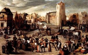 A Village Kermesse by Gillis Mostaert the Elder