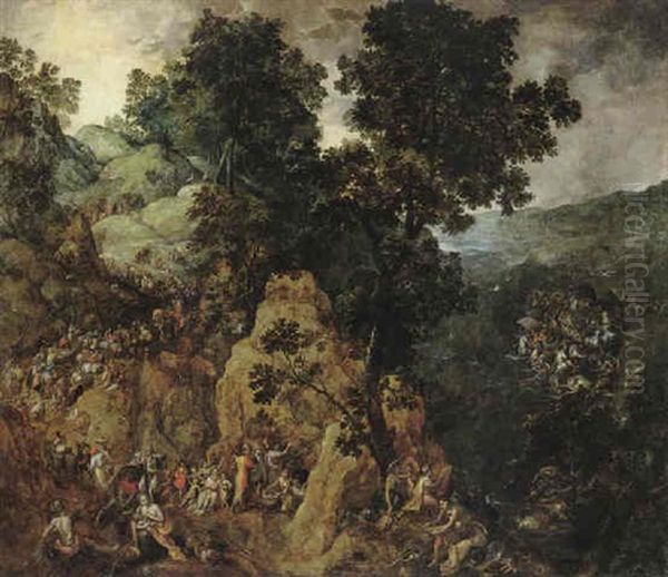 The Isrealites' Flight Form Egypt To The Promised Land, With Pharaoh's Army Engulfed By The Red Sea - view 1