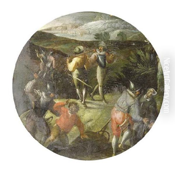 Soldiers Attacking Peasants In A Landscape - view 1