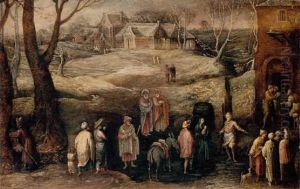 The Arrival At Bethlehem by Gillis Mostaert the Elder