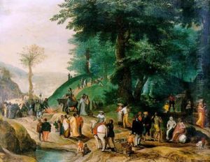 L'arrivee Du Christ A Jerusalem by Gillis Mostaert the Elder
