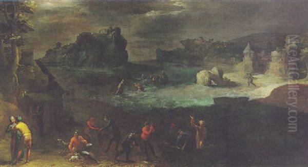 A Rocky Seascape With The Calling Of Saint Peter - view 1