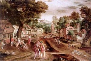 Christ On The Road To Emmaus by Gillis Mostaert the Elder
