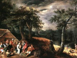 The Rest On The Flight Into Egypt by Gillis Mostaert the Elder