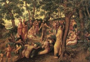 St John The Baptist Preaching To The Multitudes by Gillis Mostaert the Elder