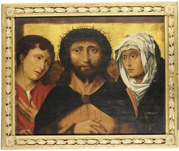 Christ Crowned With Thorns, With Mary And St. John The Evangelist / Christus Mit Dornen Gekront, Mit Maria Und Johannes - view 1