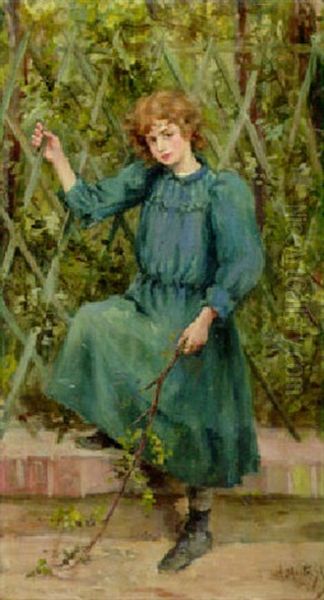 A Young Girl In A Blue Dress - view 1