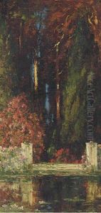 The Fountain (+ Still Water; Pair) by Thomas Edwin Mostyn