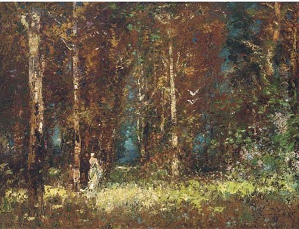 Figures In A Woodland Glade - view 1