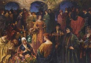 The Flower Market by Thomas Edwin Mostyn