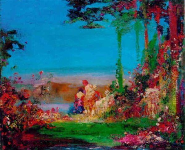 Figures In A Sunny Garden - view 1