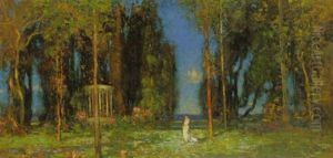 Figure In An Enchanted Garden by Thomas Edwin Mostyn