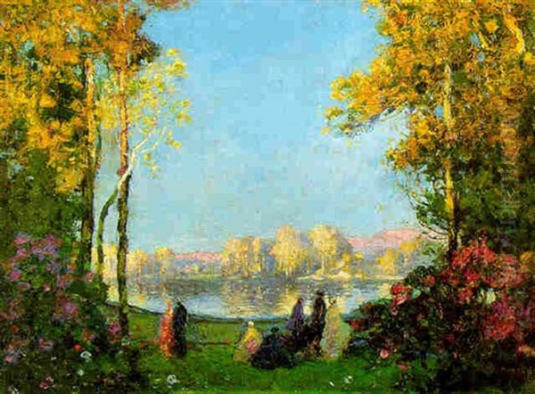 Figures By A Lake - view 1