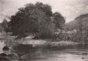 An Evening River Scene by Thomas Edwin Mostyn