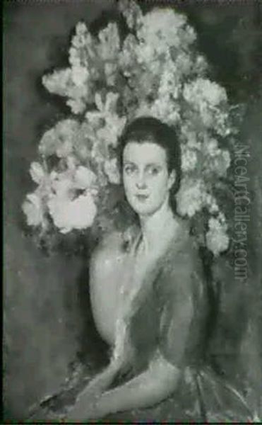 Bildnis Einer Dame, Auf Der Ruckseite Mit Betty With Flowers - view 1