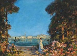 Watching The Carnival, Venice by Tom Mostyn