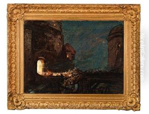 The Battle Of The Drawbridge At Midnight by Tom Mostyn